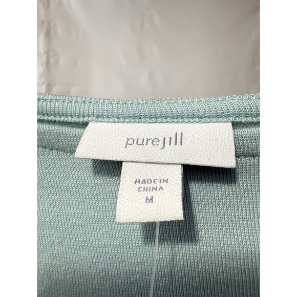 PureJill Top Women's Size M Medium Round Neck Sage Green New With Tags - Picture 5 of 7